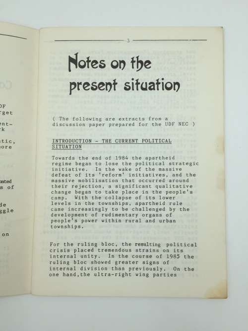 Isizwe The Nation by UDF | Journal of the United Democratic Front Vol 1 No 4 March 1987 SCARCE