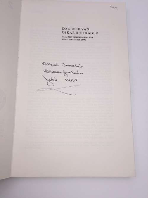 Christiaan De Wet Annale No 2 ~ Dagboek van Oskar Hintrager