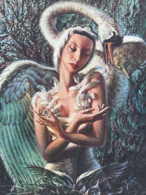 The Dying Swan Alicia Markova | Tretchikoff Colour Print Reproduced from Original Painting 1952