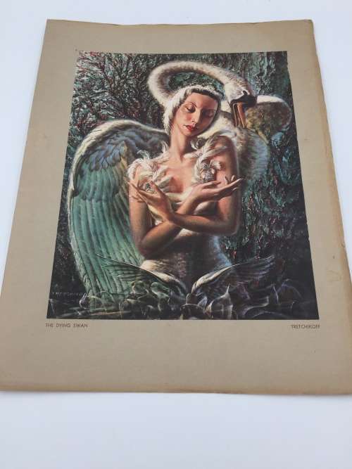 The Dying Swan Alicia Markova | Tretchikoff Colour Print Reproduced from Original Painting 1952