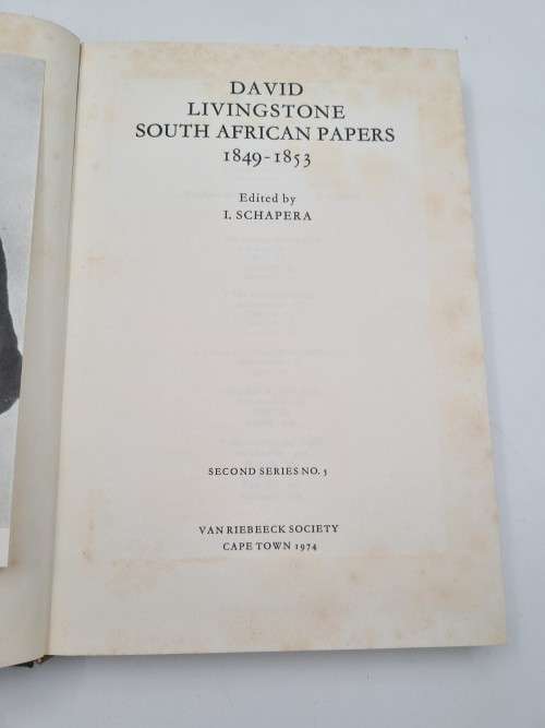 David Livingstone South African Papers by I Schapera | VRS / VRV Second Series No II - 5