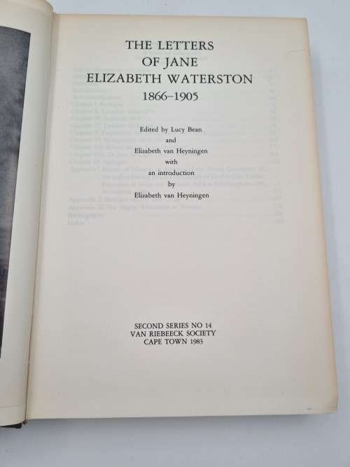 The Letters of Jane Elizabeth Waterston by Lucy Bean  | VRS / VRV Second Series No 11 - 14