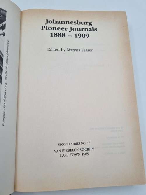 Johannesburg Pioneer Journals by Maryna Fraser | VRS Second Series No 11 - 16