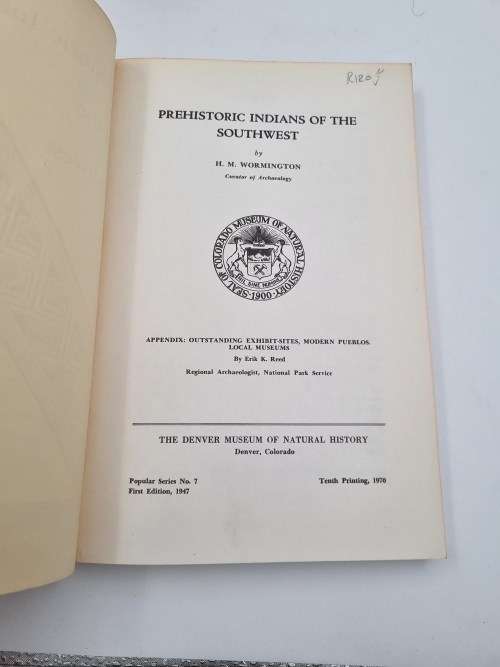 Prehistoric Indians of the Southwest by HM Wormington