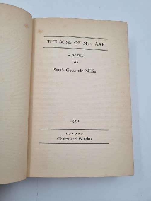 The Sons Of Mrs. Aab Sarah Gertrude Millin Novel 1931