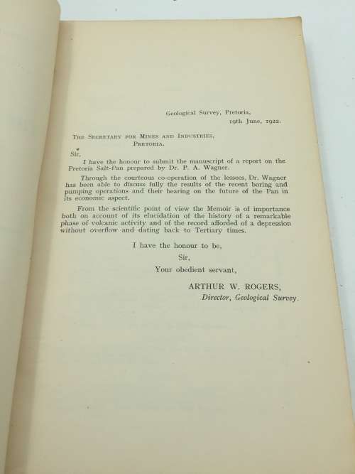 The Pretoria Salt-pan - A Soda Caldera by Percy Wagner 1922 Scarce