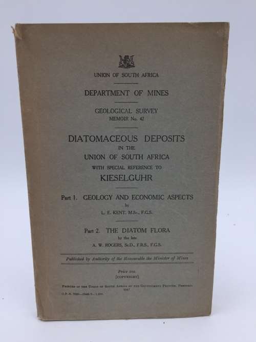 Diatomaceous deposits in the Union of South Africa - Kent and Rogers | Reference to Kieselguhr