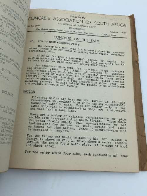 Concrete on the Farm by the Concrete Association of South Africa 1951 | How to make concrete things