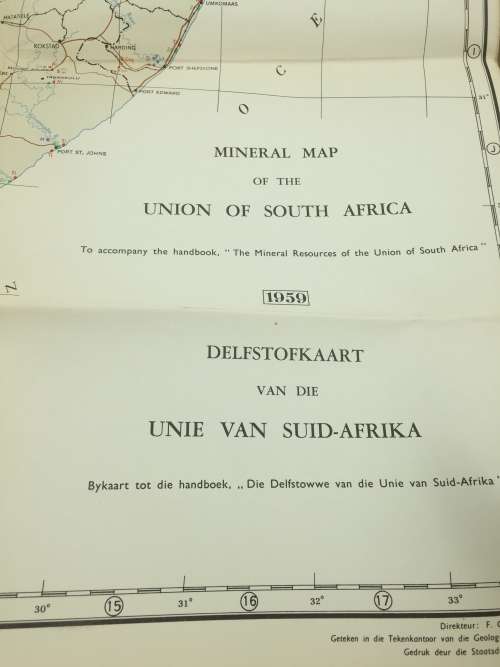 The Mineral Resources of the Union of South Africa Fourth Edition 1959 Geological Survey