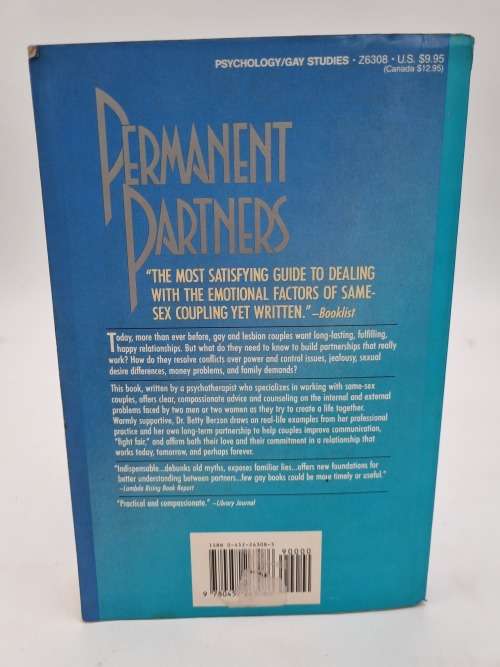 Permanent Partners by Betty Berzon Ph D | Building Gay and Lesbian Relationships that Last