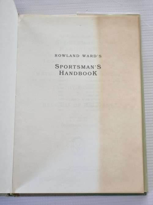 Rowland Wards Sportmans Handbook | Trophy Hunting Preserving Specimens...