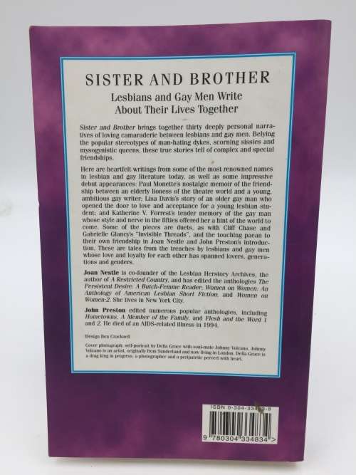 Sister and Brother: Lesbians and Gay Men Write About Their Lives Together
