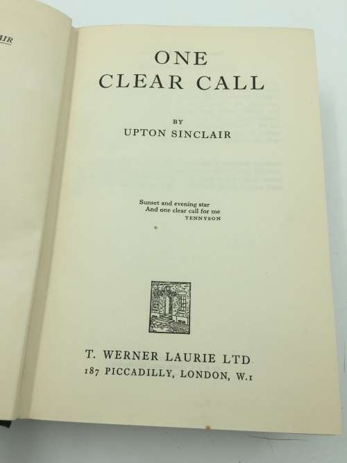 One Clear Call by Upton Sinclair | First UK Edition 1949