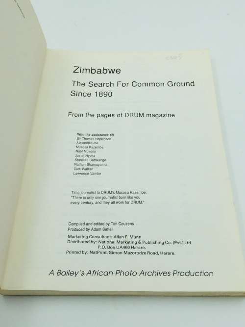 Zimbabwe - The Search for Common Ground Since 1890 - from the pages of DRUM magazine