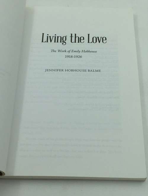 Living the Love by Jennifer Hobhouse Balme | Emily Hobhouse Post-war 1918 - 1926