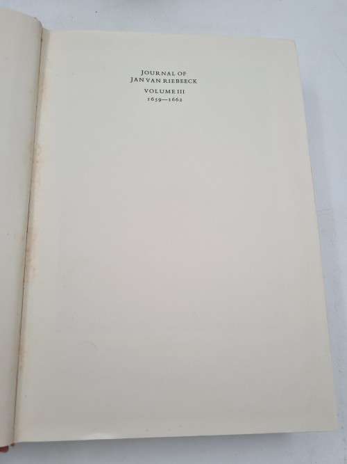 Journal of Jan Van Riebeeck | Volume III 1659 - 1662