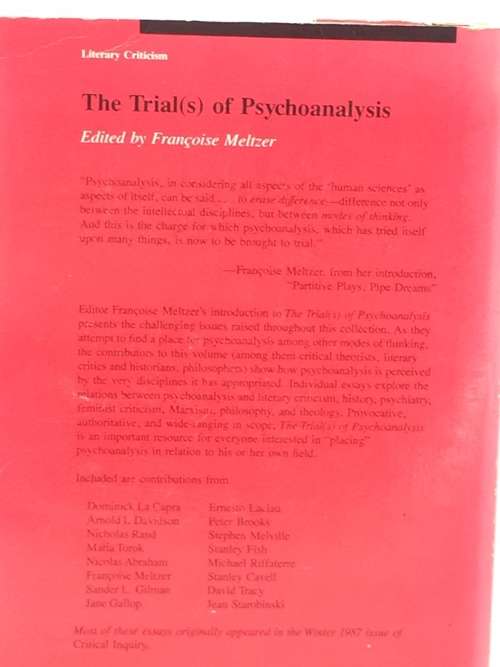 The Trial(s) of Psychoanalysis Françoise Meltzer