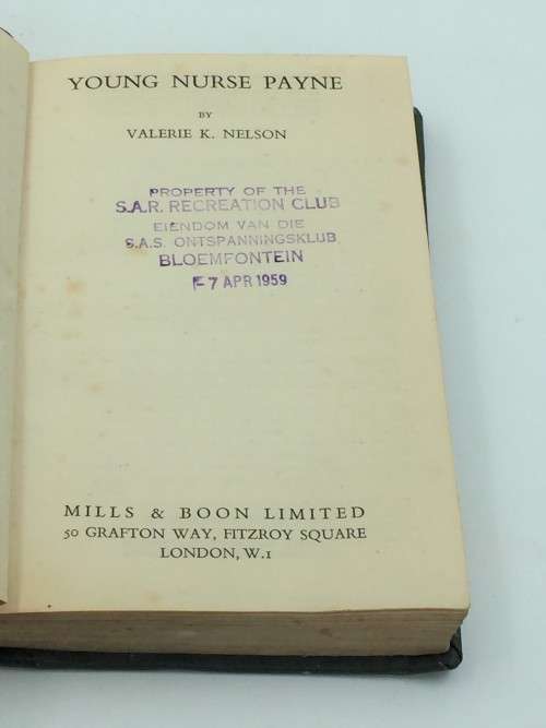 Young Nurse Payne Valerie K Nelson | Mills & Boon Limited, London, 1959