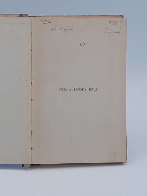 Ouma Looks Back Sophie Leviseur  | Signed by the author 1944 Edition