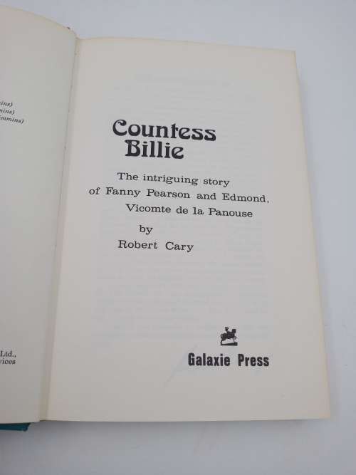 Countess Billie by Robert Cary | The intriguing story of Fanny Pearson | Rhodesiana