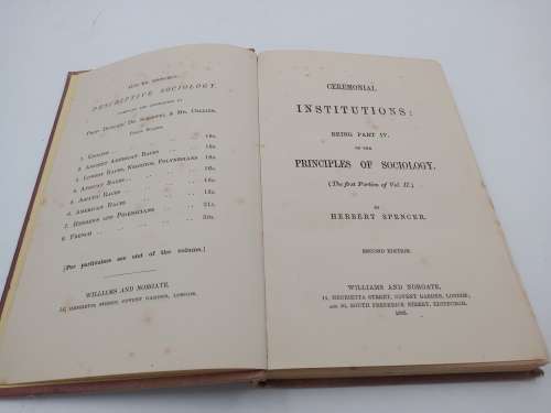 Ceremonial Institutions: Being Part IV of the Principles of Sociology - Herbert Spencer 1883