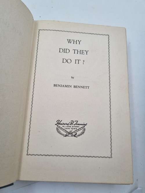 Why Did They Do It - Benjamin Bennett