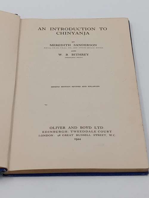 An Introdutction to Chinyanja by Sanderson and Bithrey 1944 Language Course for Settlers Nyasaland