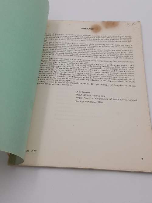 Fanakalo through the medium of English - JS Erasmus | First Edition 1966 Anglo American Corp