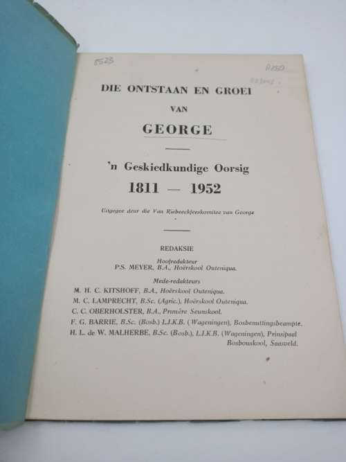Die Ontstaan en Groei van George: `n geskiedkundige oorsig, 1811-1952
