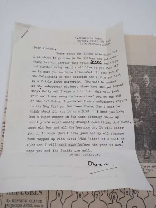 The Oxford Union - Christopher Hollis | With letters & articles re the 1983 King and Country Debate