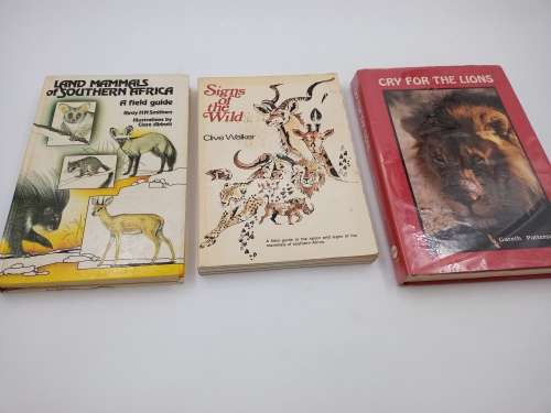 3 Nature Books ~ Land Mammals of Southern Africa, Cry for the Lions and Signs of the Wild
