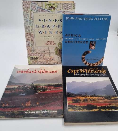 Wine Books x4 - Winelands of the Cape, Africa Uncorked and  Vines, Grapes, Wine