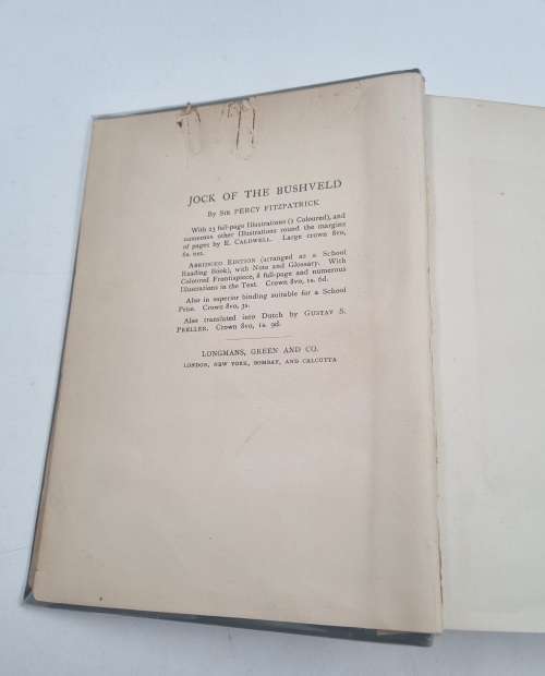 Jock Of The Bushveld by Sir Percy Fitzpatrick 1909 First Edition Sixth Impression