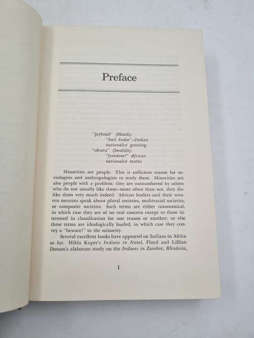 Asians in East Africa: Jayhind and Uhuru by Agehananda Bharati   1972
