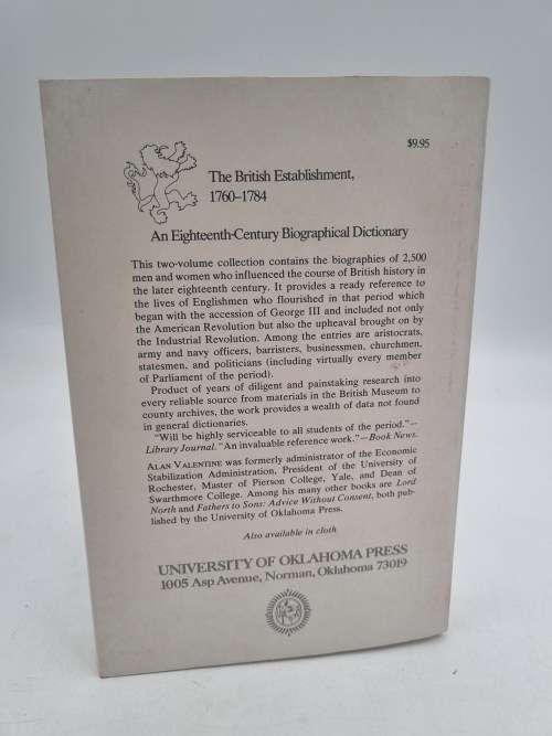 British Establishment, 1760-1784: Eighteenth Century Biographical Dictionary 2 Volumes