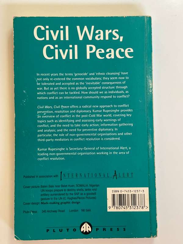 Civil Wars, Civil Peace: An Introduction to Conflict Resolution by Kumar Rupesinghe