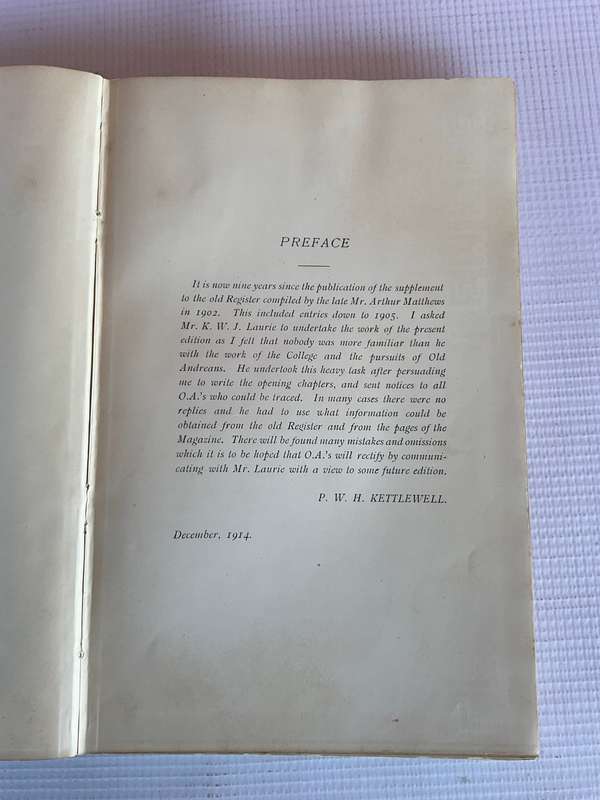 Register of S. Andrews College Grahamstown from 1855 to 1914