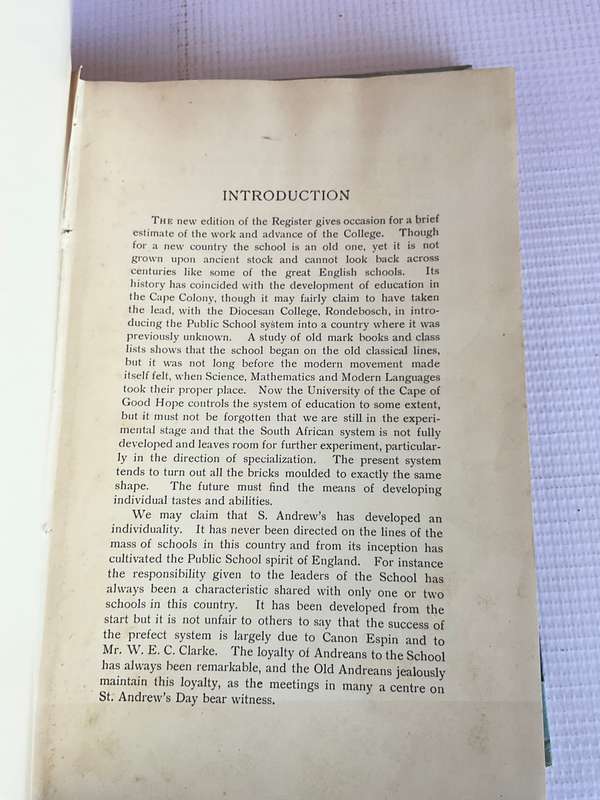 Register of S. Andrews College Grahamstown from 1855 to 1914