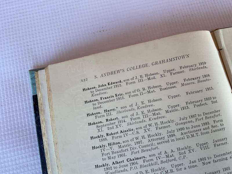 Register of S. Andrews College Grahamstown from 1855 to 1914