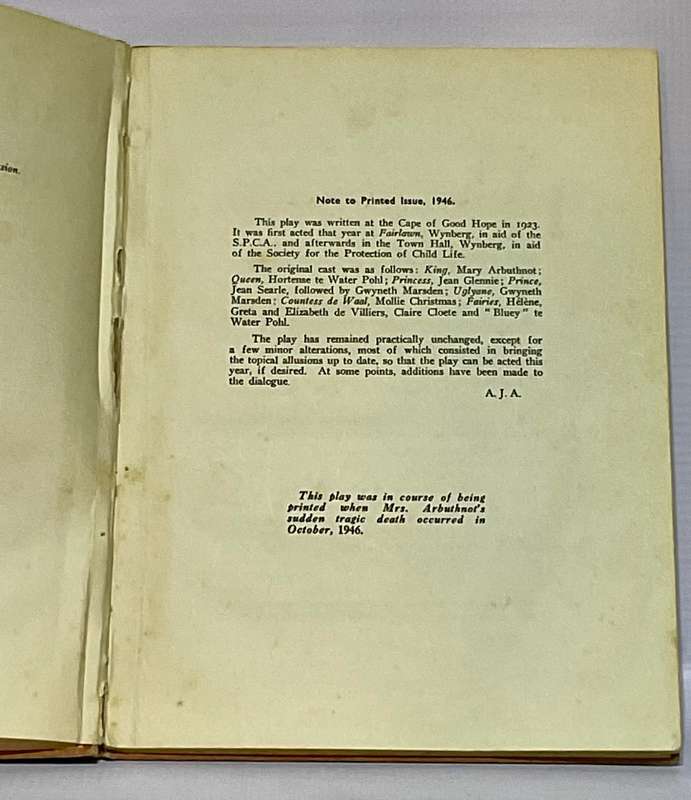 The Sleeping Beauty of Groot Constantia by Mummie - Mrs P S M Arbuthnot | Signed by relative