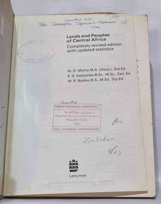 Lands and Peoples of Central Africa - E D Kadzombe