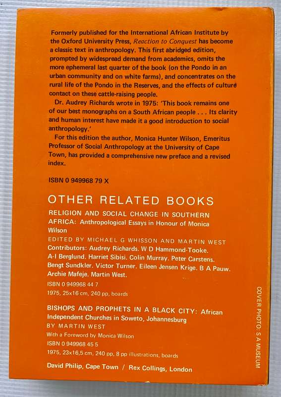 Reaction to Conquest by Monica Hunter | Effects of contact with Europeans on the Pondo of SA