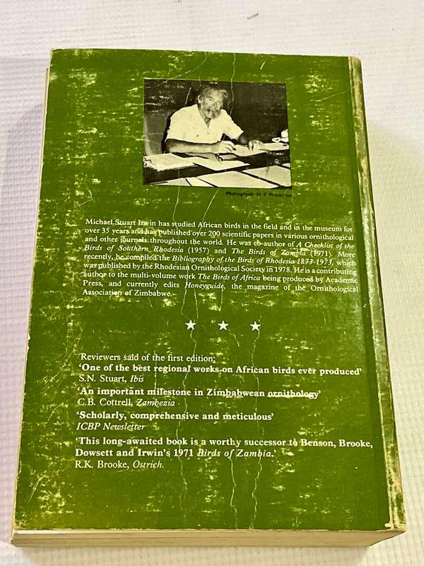 The Birds of Zimbabwe by Michael P Stuart Irwin Soft Cover 1987 | Rhodesiana