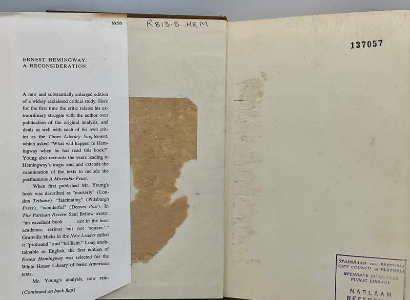 Ernest Hemingway - A Reconsideration by Philip Young