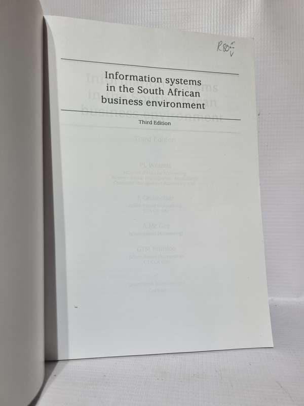Information Systems - PL Wessels, E Grobbelaar | In the South African Business Environment