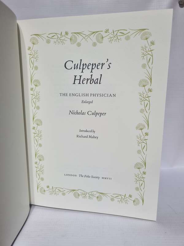 Culpeper`s Herbal - Nicholas Culpeper | The English Physician - Enlarged    | Folio Society