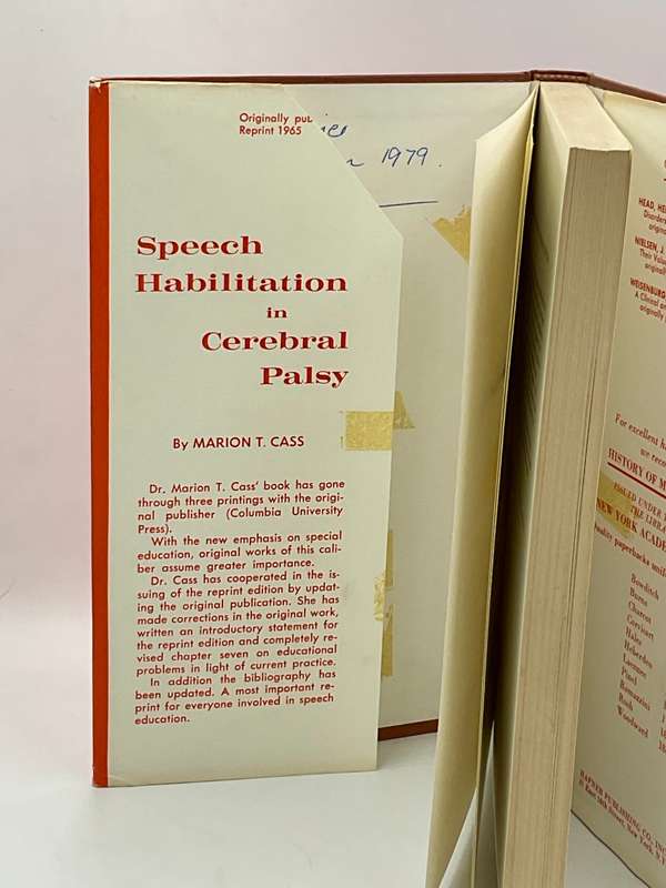 Speech Habilitation in Cerebral Palsy by Marion T. Cass