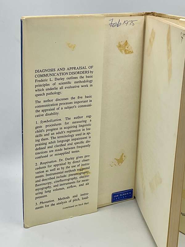 Diagnosis and Appraisal of Communication Disorders ~ Frederic L. Darley