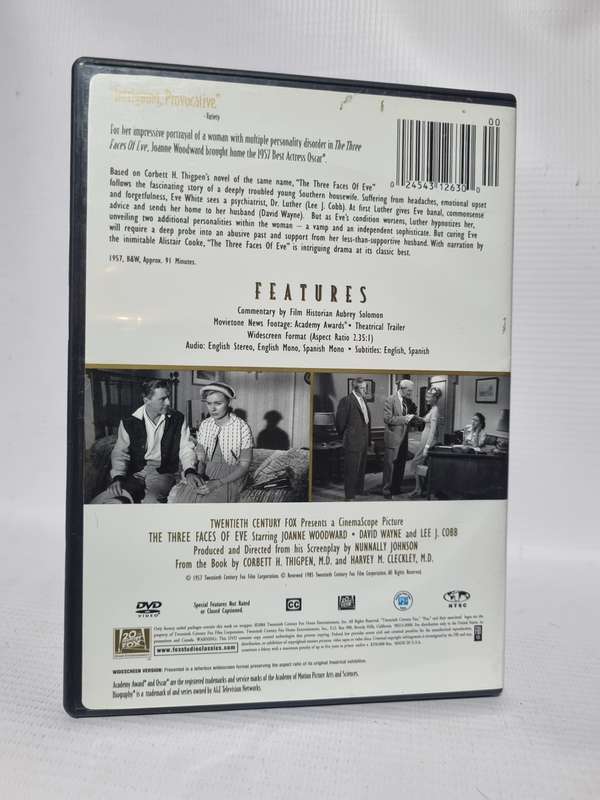 The Three Faces of Eve DVD - Joanne Woodward, David Wayne & Lee J Cobb Region 1 DVD but does play