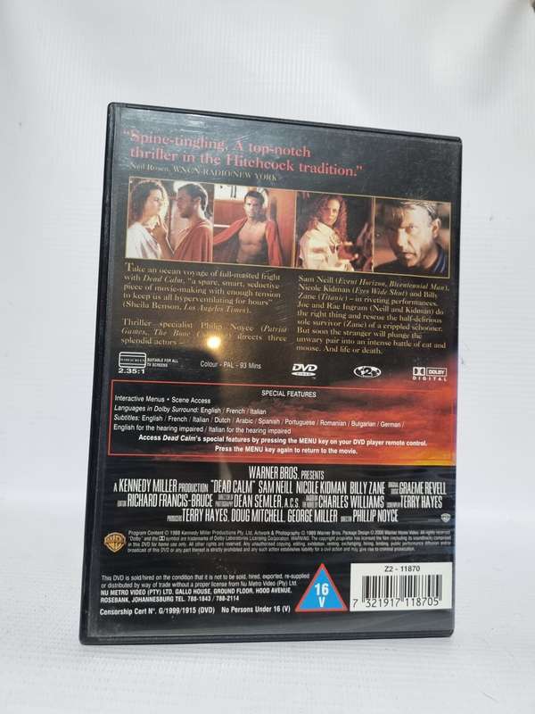 Dead Calm DVD - Sam Neill, Nicole Kidman & Billy Zane